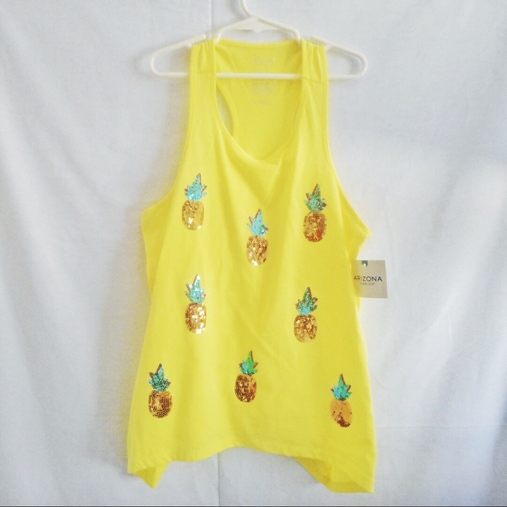 Arizona Jean Co. Girls Yellow Pineapple Racerback